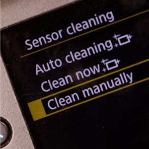 Select the sensor cleaning option on your camera